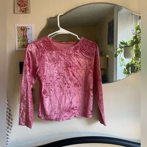 Pink velvet top